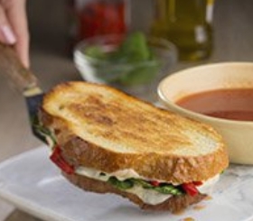 Grilled Mozzarella, Spinach & Red Pepper Sandwiches