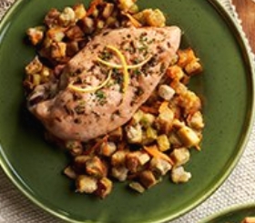 Lemon Honey Chicken and  Stuffing