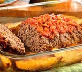 Meatloaf with Roasted Garlic Potatoes