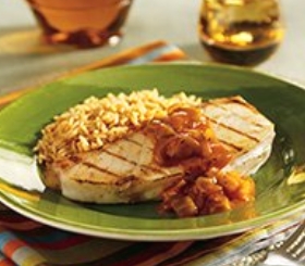 Grilled Fish Steaks with Chunky Tomato Sauce