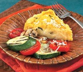 Basil Cheese Polenta Wedges