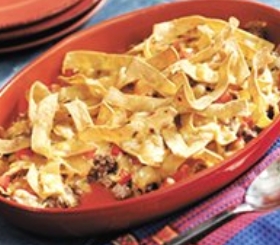 Cheesy Corn Tortilla Bake (Chilaquiles)
