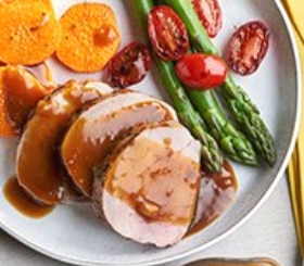 Roast Pork with Citrus Molasses Au Jus