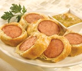Spicy Honey-Mustard Sausage Wraps