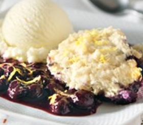 Blueberry Compote with Lemon Dumplings