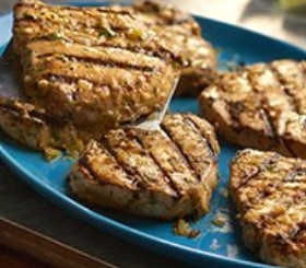 Grilled Tomatillo Tuna Steaks