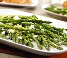 Roasted Asparagus with Lemon & Goat Cheese